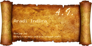 Aradi Indira névjegykártya